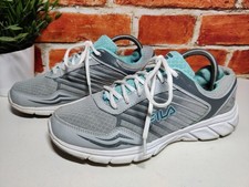 WOMENS FILA UK 7 EU 41 US 9.5 GREY MINT TEXTILE LACE UP TRAINERS SNEAKERS SHOES