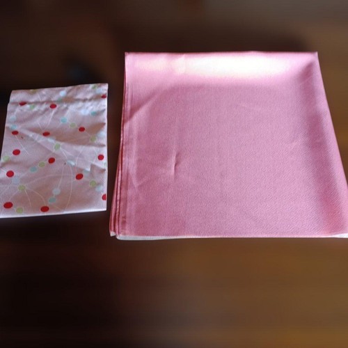 Pink crepestyle drawstring - , bag