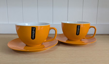 Price & Kensington Cappuccino Coffee Cups and Saucers Orange Pair Large  UNUSED