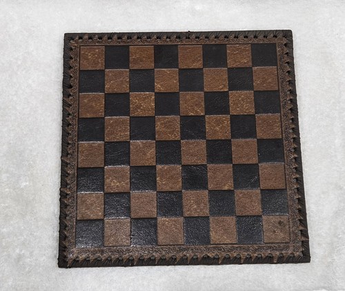 Vintage leather chessboard - vintage,