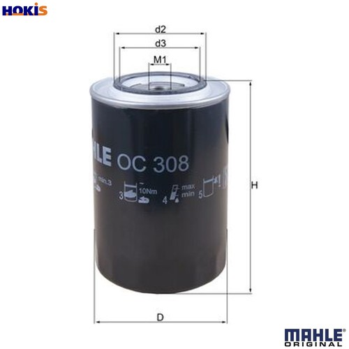 Oil filter 308 - 308, for