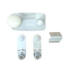 Shower Door Repair Set: Handle, Hinges x2 & Retaining Clip Caravan/Motorhome