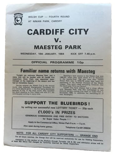 1984 cardiff city v - city,