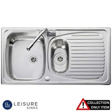 Leisure Euroline 1.5 Bowls Satin Stainless Steel Kitchen Sink EL9502/NC