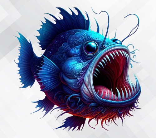 Angler fish wall vinyl - angler,