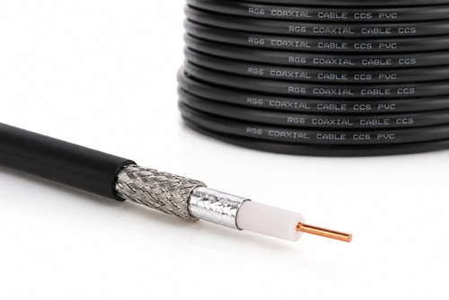 Black rg6 screened shielded - /,