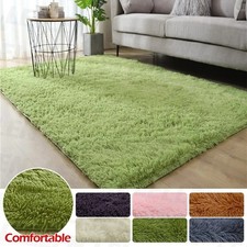 Cream Fluffy Rugs Anti-Slip