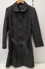 DEBENHAMS Ladies Black & White Coat Size 16 - CG F05