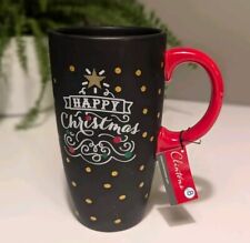 Clintons Cards Tall Ceramic "Happy Christmas" Coffee Latte Mug. New With Tag