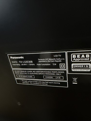 Panasonic model l32e30b - tv,