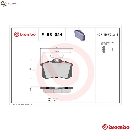 Brake pad set disc - disc, 68
