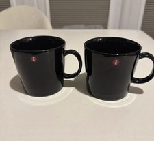 Two Iittala Teema Black Mugs
