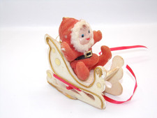 Vintage Flocked Santa Claus