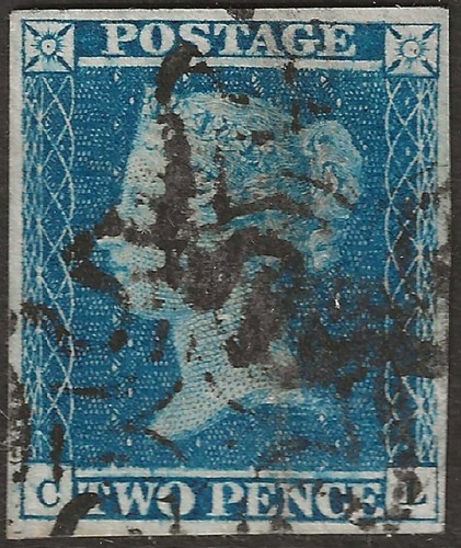 1841 two penny - gb, blue