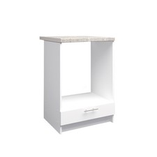 JD Greta Kitchen Oven Unit Fixed Height 600mm Cabinet – White Matt With Worktop