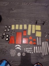 Meccano Made In England Parts Plates wheels nuts screws Metal Vintage 