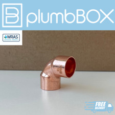 15mm End Feed Copper 90 Degree Elbow Plumbing Fitting Bend 50 Pack WRAS Approved