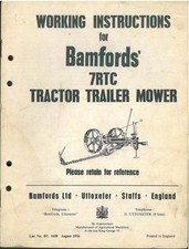 Bamford 7RTC Tractor Trailer Mower Operators Manual