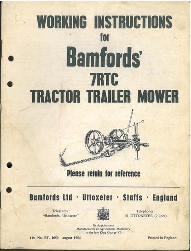 Bamford 7rtc tractor - bamford,