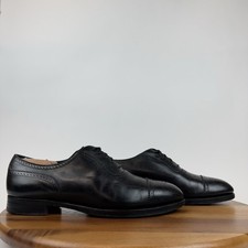 Mens Edward Green Black Perforated Leather Cap Toe Borgue Oxfords Size US 9.5