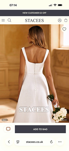 Stacees ivory lace line - ivory, a-line