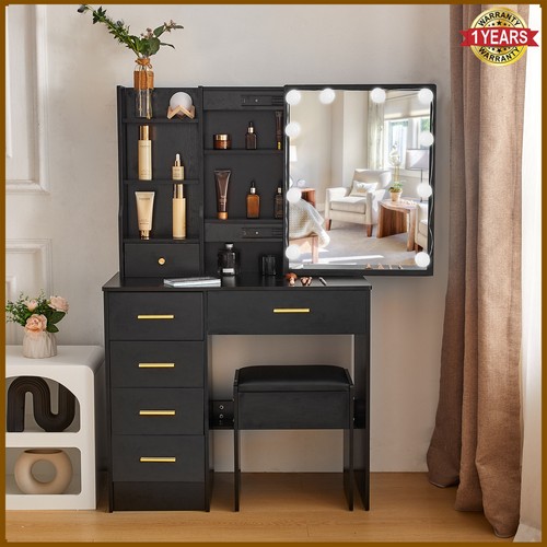 Black dressing table with - black, 10