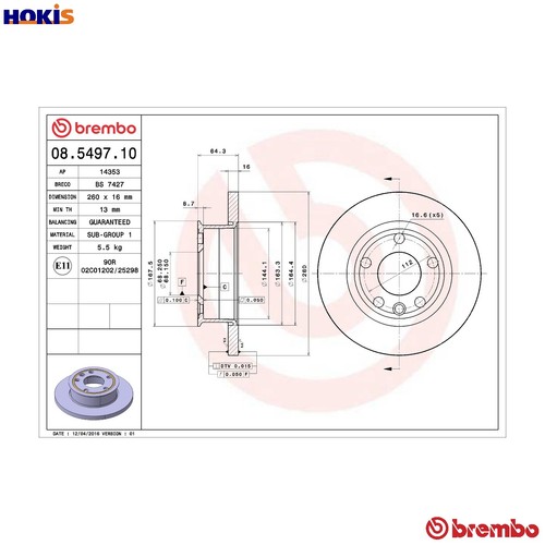 Brake disc 5497 - 2x, 08.5497.10