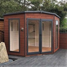 Shire Barclay 8x8 Corner Summerhouse 12mm Interlock Cladding