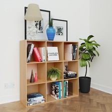 Oak 3 Tier 9 Cube Storage