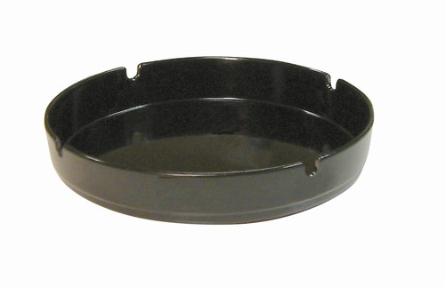 Black melamine ashtray - melamine, 7"