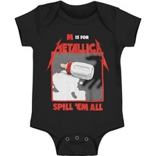 Metallica Inspired Spill Em All Black Babygrow Bodysuit Metallica Romper Suit