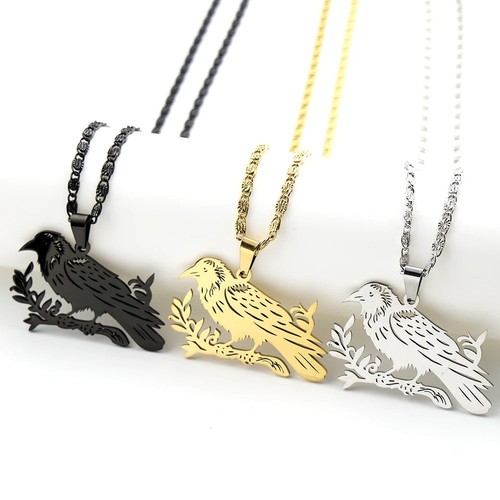 Silver black gold raven - silver, bird