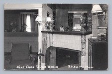 Vintage Michigan Postcard BALDWIN Wolf Lake Dude Ranch 1964 Rppc