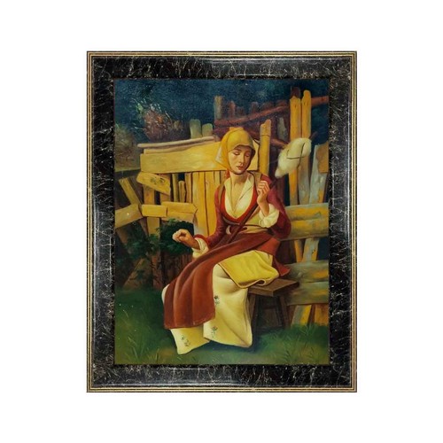 Oil wool spinning wheel - on,