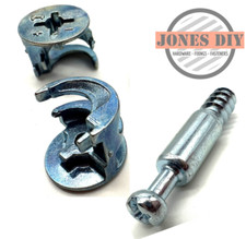 15MM CAM LOCK & 24MM DOWEL SCREW | LOCKING NUT FLAT PACK IKEA FURNITURE FIXINGS