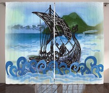 Nordic curtains drekar - nordic, boat