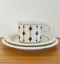 ARABIA Kartano Coffee Cup Saucer Plate Trio Set Esteri Tomula