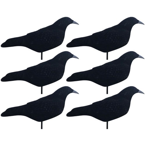 Flocked crow decoy - crow,