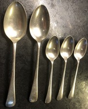 5x Rogers Silver Plate Spoons. Old English Style EP *+ England – Vintage Cutlery