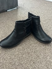 Ladies Black Ankle Boots, Size 5