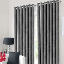 Thick Thermal Velvet Blackout Curtains Eyelet Ring Top Fully Lined Ready Made UK