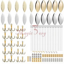 140X Spinner Lure Making Kit Set Copper Blades Inline Weighted Bodies Bass Perch