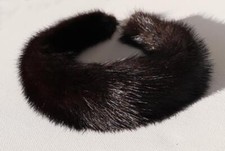 Mink Hairband Fur Hair Neck Jewelry Fur Necklace Alice Band DarkMink Black Brown
