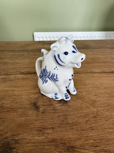 Milk jug delft blue - jug, cow