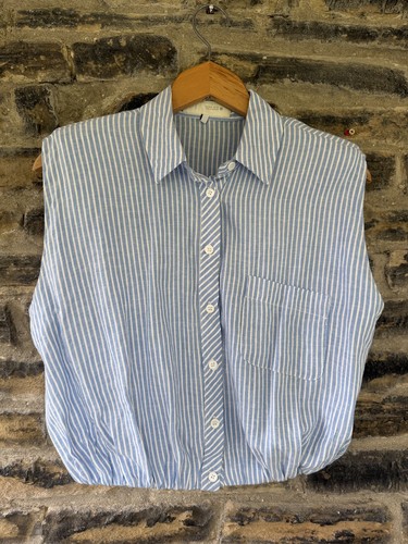 Zara blue white striped - striped, linen