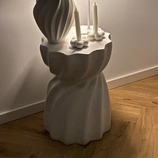 Lightweight Concrete Sofa Side Table Unique Twist Coffee Table Patio End Sides