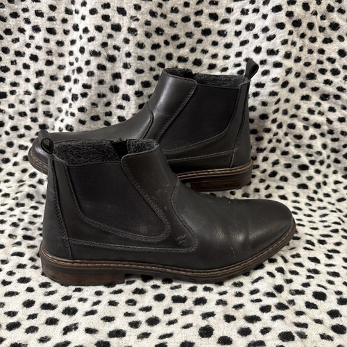 Rieker black leather chelsea - rieker,