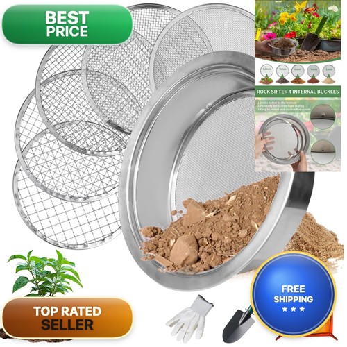 Stainless steel soil sifter - steel,