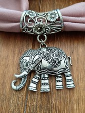 T.K.Maxx Womens Scarf Accessory Elephant Silver Tone 2" Wide,Dangles