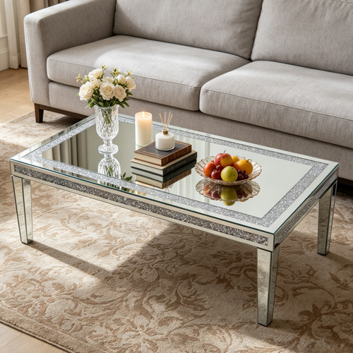 120cm silver mirrored - silver,
